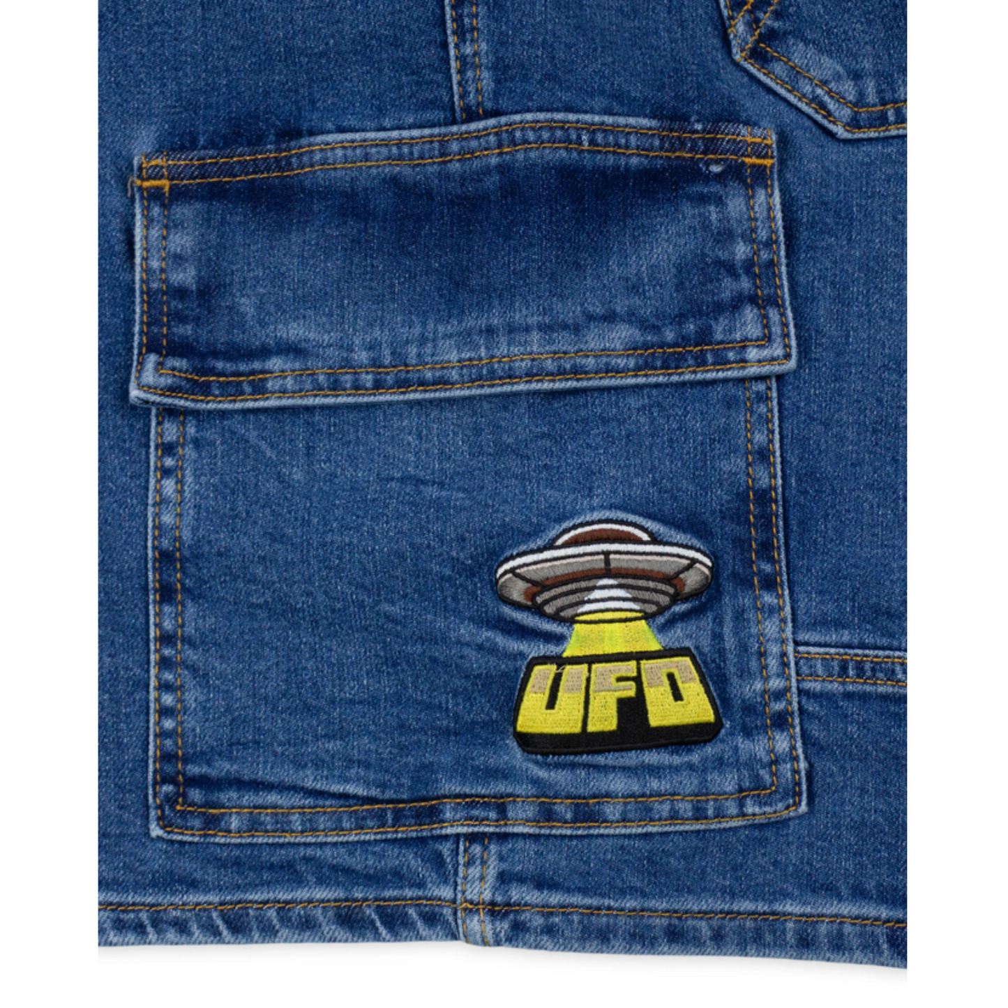 Homeboy X-tra Ufo Cargo Denim Jeans Shorts Washed Blue