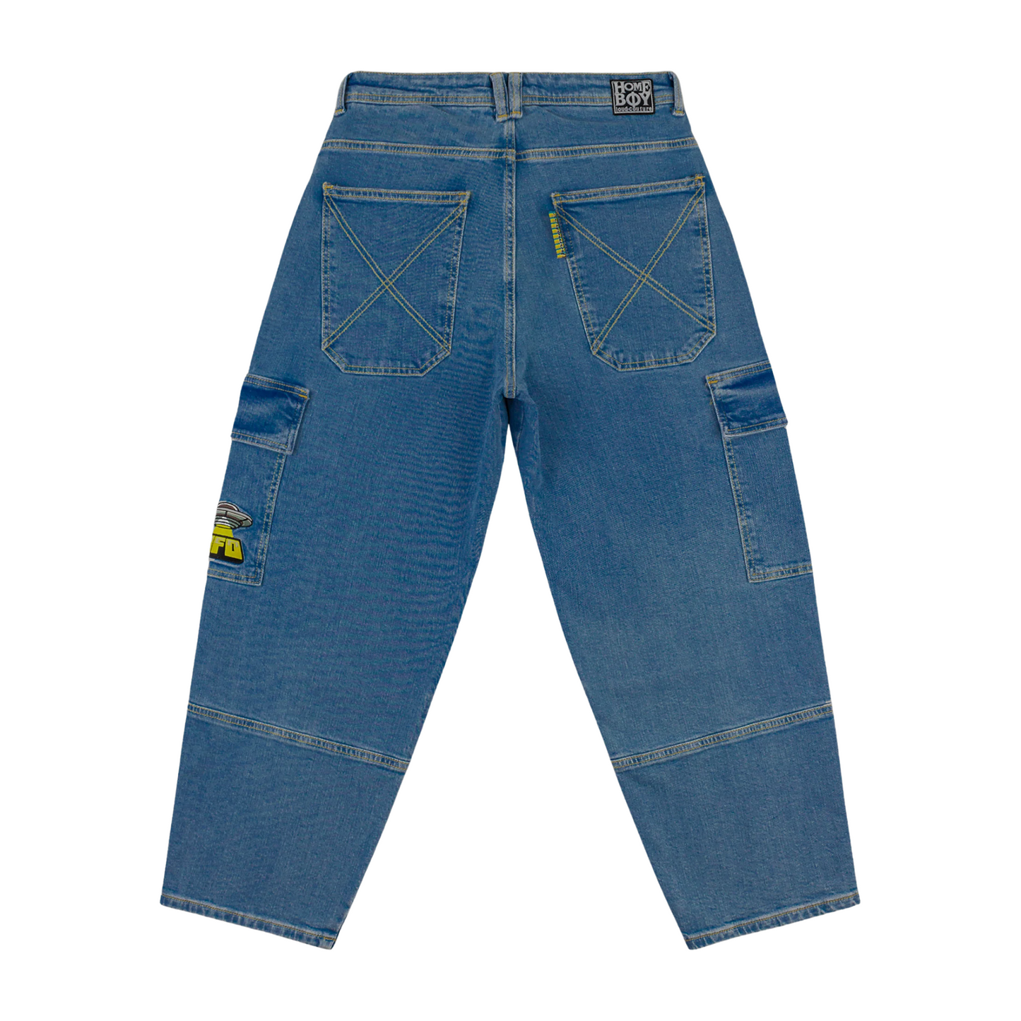 Homeboy X-tra Ufo Cargo Denim Jeans Hose Washed Blue