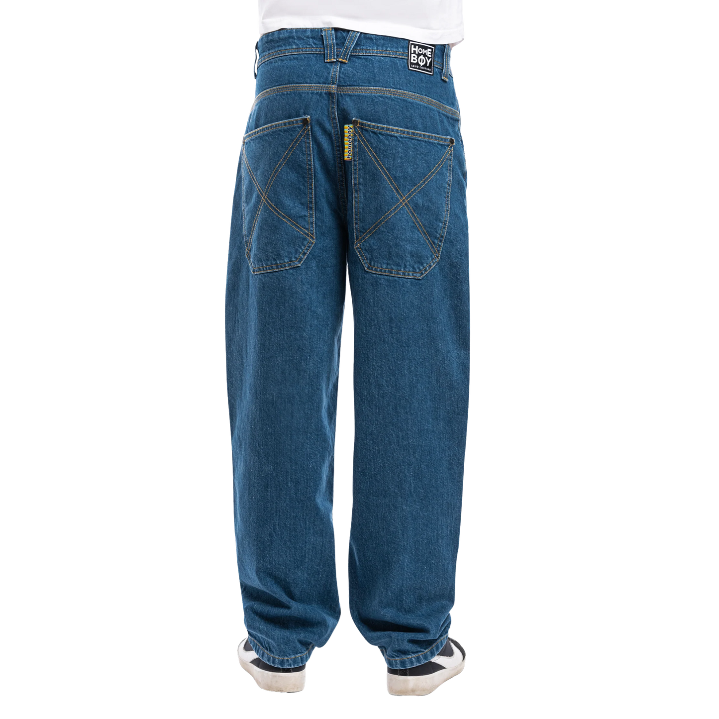 Homeboy X-tra Baggy Denim Jeans Hose Washed Blue