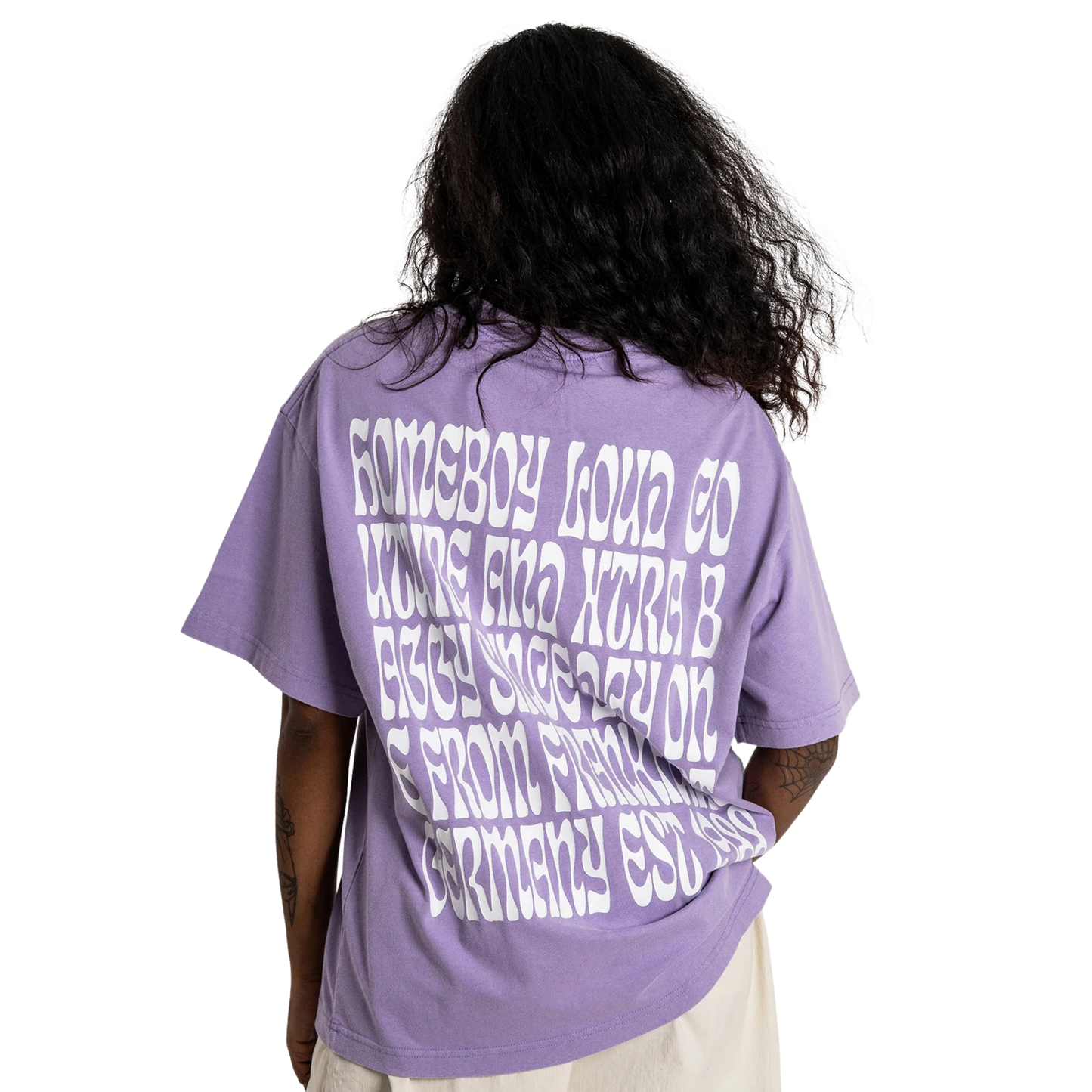 Homeboy Big Text Tee T-Shirt Washed Lilac