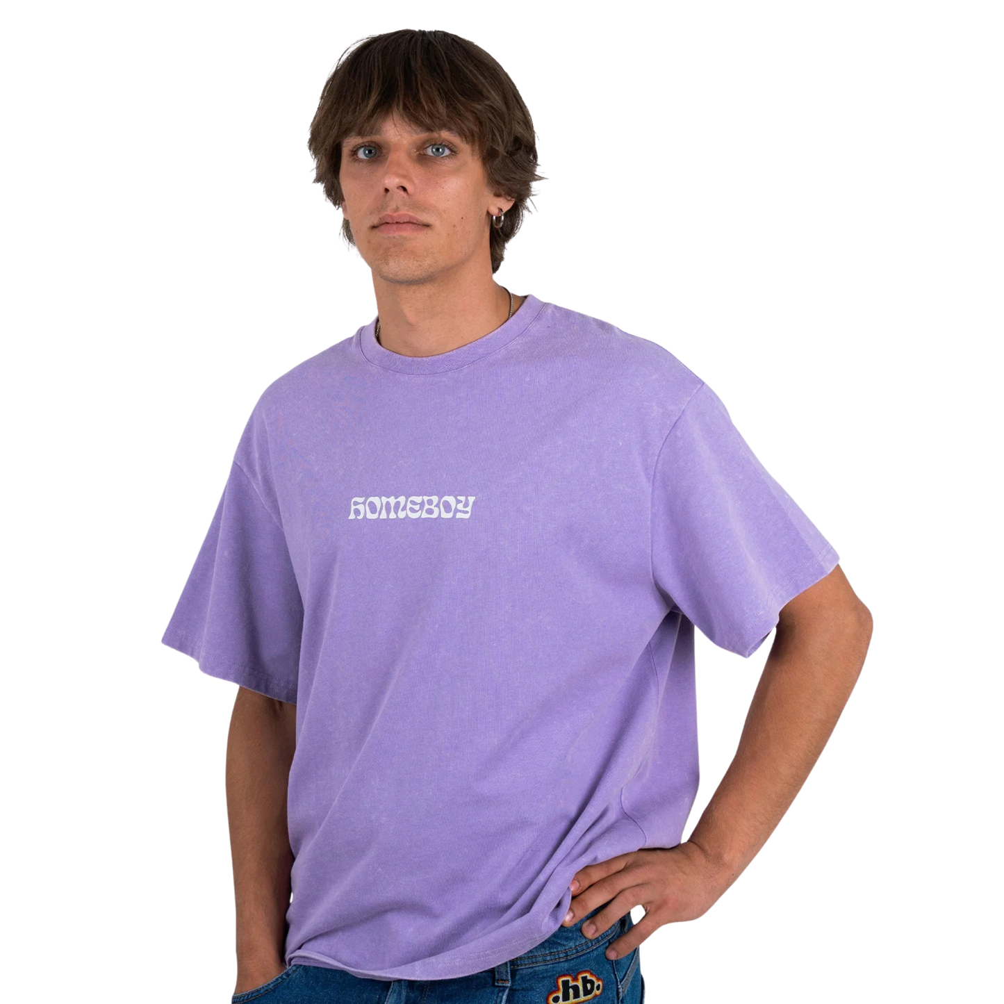 Homeboy Big Text Tee T-Shirt Washed Lilac