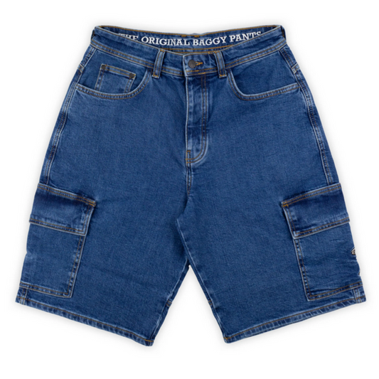 Homeboy X-tra Ufo Cargo Denim Jeans Shorts Washed Blue
